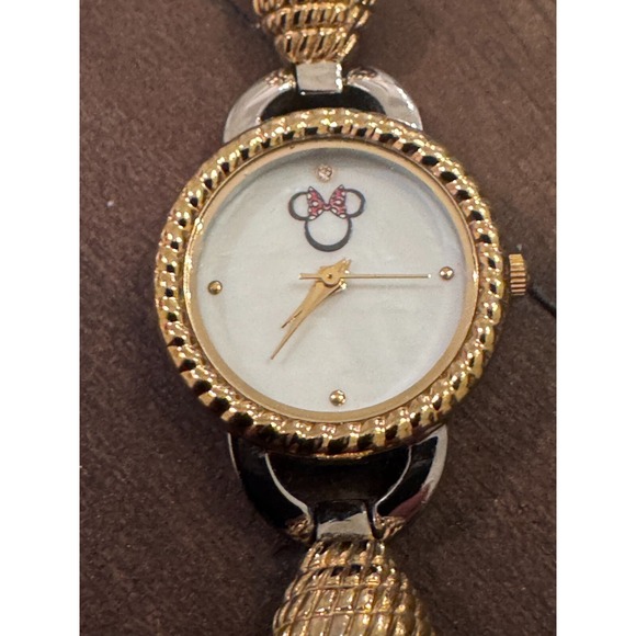 Disney Accessories - Disney Parks Minnie Mouse Two-Tone Bracelet Watch Original Authentic Disney Pink